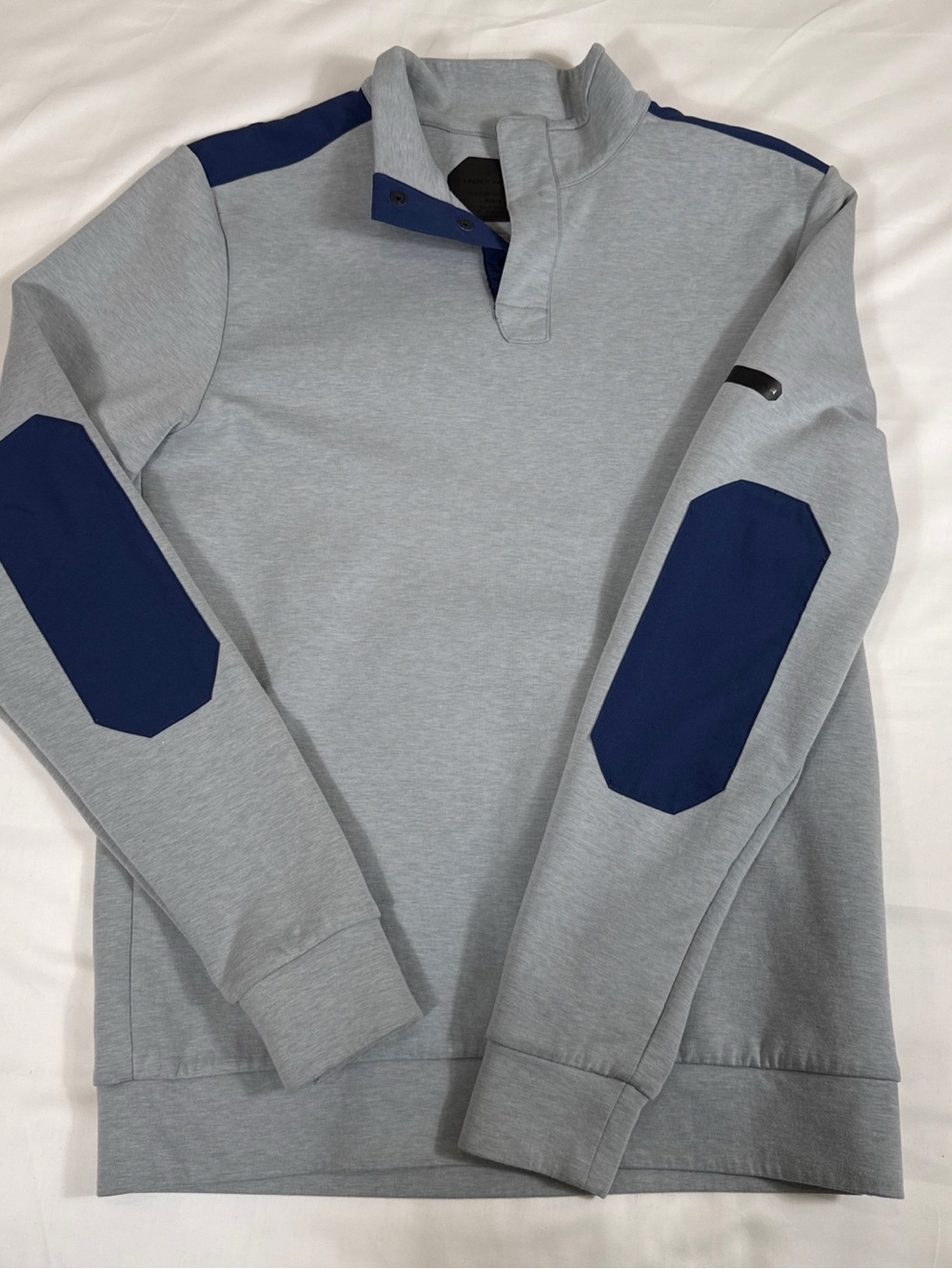 Under Armour Light Gray Pullover with Navy Trim
